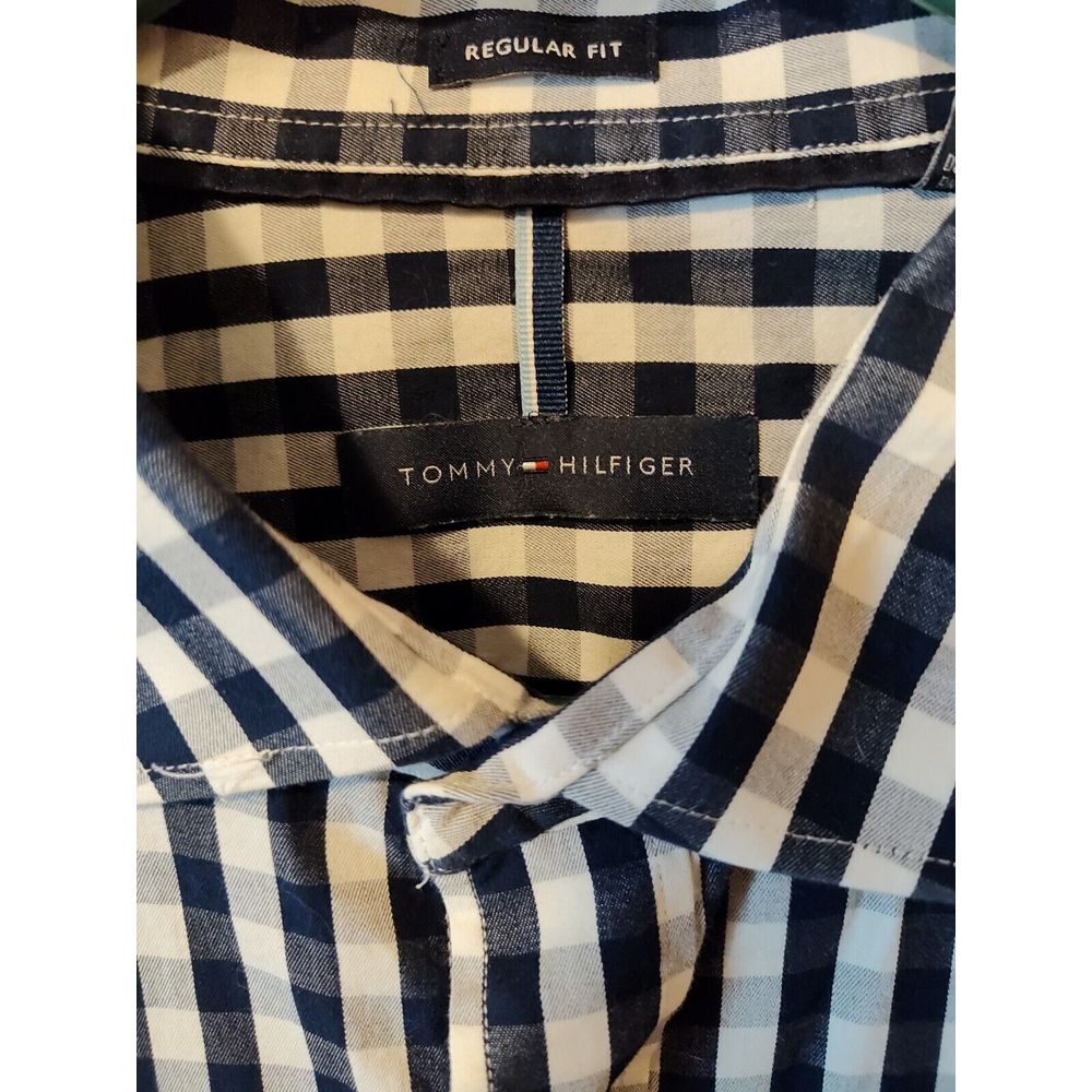 Tommy Hilfiger Checked Shirt Navy and white - Size ‎ Regular fit XL